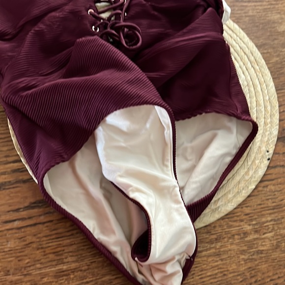 L. A Hearts Front & Back Lace Up One Piece Swimsuit Size Large - Picture 8 of 9